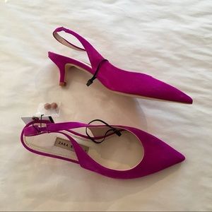 NWT Fuchsia Zara Sling-backs